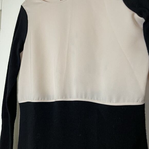 Club Monaco pink black wool laine knit long sleeve dress size small - Picture 3 of 7